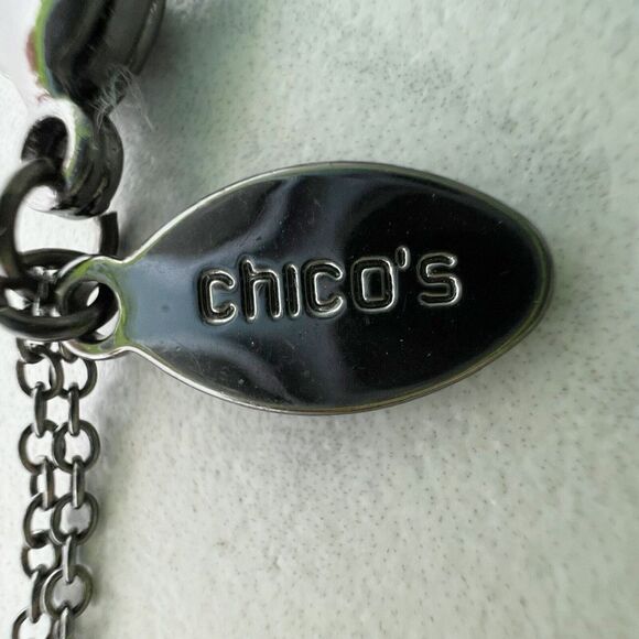 Chico's Double Strand Long Beaded Chain Link Necklace - Picture 10 of 10